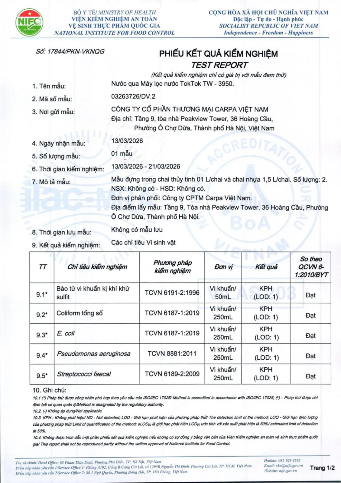 Máy lọc nước TW-3950